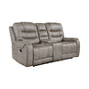 Erron Manual Double Recliner Loveseat with Console | Gray Brown 77’’ BM338587