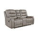 Erron Manual Double Recliner Loveseat with Console | Gray Brown 77’’ BM338587