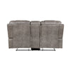 Erron Manual Double Recliner Loveseat with Console | Gray Brown 77’’ BM338587