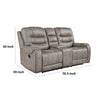 Erron Manual Double Recliner Loveseat with Console | Gray Brown 77’’ BM338587