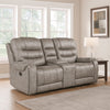 Erron Manual Double Recliner Loveseat with Console | Gray Brown 77’’ BM338587
