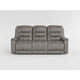 Erron Manual Double Recliner Sofa | Gray Brown Microfiber | 87’’ BM338588