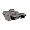 Erron Manual Double Recliner Sofa | Gray Brown Microfiber | 87’’ BM338588