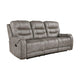 Erron Manual Double Recliner Sofa | Gray Brown Microfiber | 87’’ BM338588