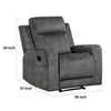Tesy Manual Reclining Chair | Dark Gray Brown Microfiber Foam Cushions BM338589