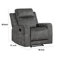 Tesy Manual Reclining Chair | Dark Gray Brown Microfiber Foam Cushions BM338589
