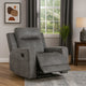 Tesy Manual Reclining Chair | Dark Gray Brown Microfiber Foam Cushions BM338589