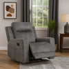Tesy Manual Reclining Chair | Dark Gray Brown Microfiber Foam Cushions