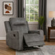 Tesy Manual Reclining Chair | Dark Gray Brown Microfiber Foam Cushions