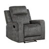 Tesy Manual Reclining Chair | Dark Gray Brown Microfiber Foam Cushions BM338589