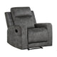Tesy Manual Reclining Chair | Dark Gray Brown Microfiber Foam Cushions BM338589