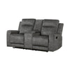 Tesy Manual Recliner Loveseat | Console | Dark Gray Microfiber 71’’ BM338590