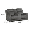 Tesy Manual Recliner Loveseat | Console | Dark Gray Microfiber 71’’ BM338590