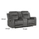 Tesy Manual Recliner Loveseat | Console | Dark Gray Microfiber 71’’ BM338590