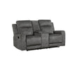 Tesy Manual Recliner Loveseat | Console | Dark Gray Microfiber 71’’ BM338590