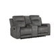 Tesy Manual Recliner Loveseat | Console | Dark Gray Microfiber 71’’ BM338590