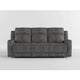 Tesy Manual Double Reclining Sofa | Dark Gray Brown Microfiber | 80’’ BM338591