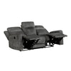 Tesy Manual Double Reclining Sofa | Dark Gray Brown Microfiber | 80’’ BM338591