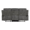 Tesy Manual Double Reclining Sofa | Dark Gray Brown Microfiber | 80’’ BM338591