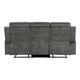 Tesy Manual Double Reclining Sofa | Dark Gray Brown Microfiber | 80’’ BM338591