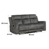 Tesy Manual Double Reclining Sofa | Dark Gray Brown Microfiber | 80’’ BM338591