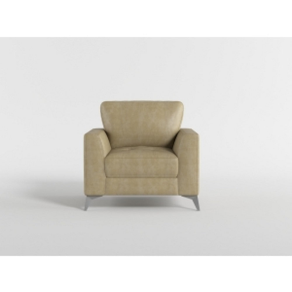 Casie Accent Armchair | Brownish Gray Microfiber Foam | Chrome Legs BM338592