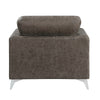 Casie Accent Armchair | Brownish Gray Microfiber Foam | Chrome Legs BM338592