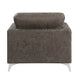 Casie Accent Armchair | Brownish Gray Microfiber Foam | Chrome Legs BM338592