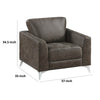 Casie Accent Armchair | Brownish Gray Microfiber Foam | Chrome Legs BM338592