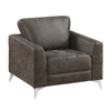 Casie Accent Armchair | Brownish Gray Microfiber Foam | Chrome Legs BM338592