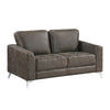 Casie Loveseat | Brownish Gray Microfiber Foam | Chrome Legs 61’’ BM338593