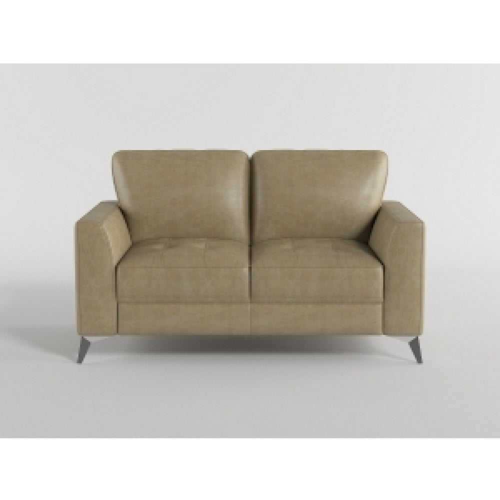 Casie Loveseat | Brownish Gray Microfiber Foam | Chrome Legs 61’’ BM338593