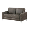 Casie Loveseat | Brownish Gray Microfiber Foam | Chrome Legs 61’’ BM338593