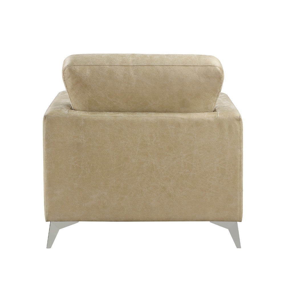 Casie Accent Armchair | Sand Brown Microfiber Foam | Chrome Legs BM338595