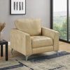 Casie Accent Armchair | Sand Brown Microfiber Foam | Chrome Legs