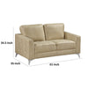 Casie Loveseat | Sand Brown Microfiber Foam | Chrome Legs 61’’ BM338596