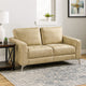 Casie Loveseat | Sand Brown Microfiber Foam | Chrome Legs 61"