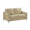 Casie Loveseat | Sand Brown Microfiber Foam | Chrome Legs 61’’ BM338596