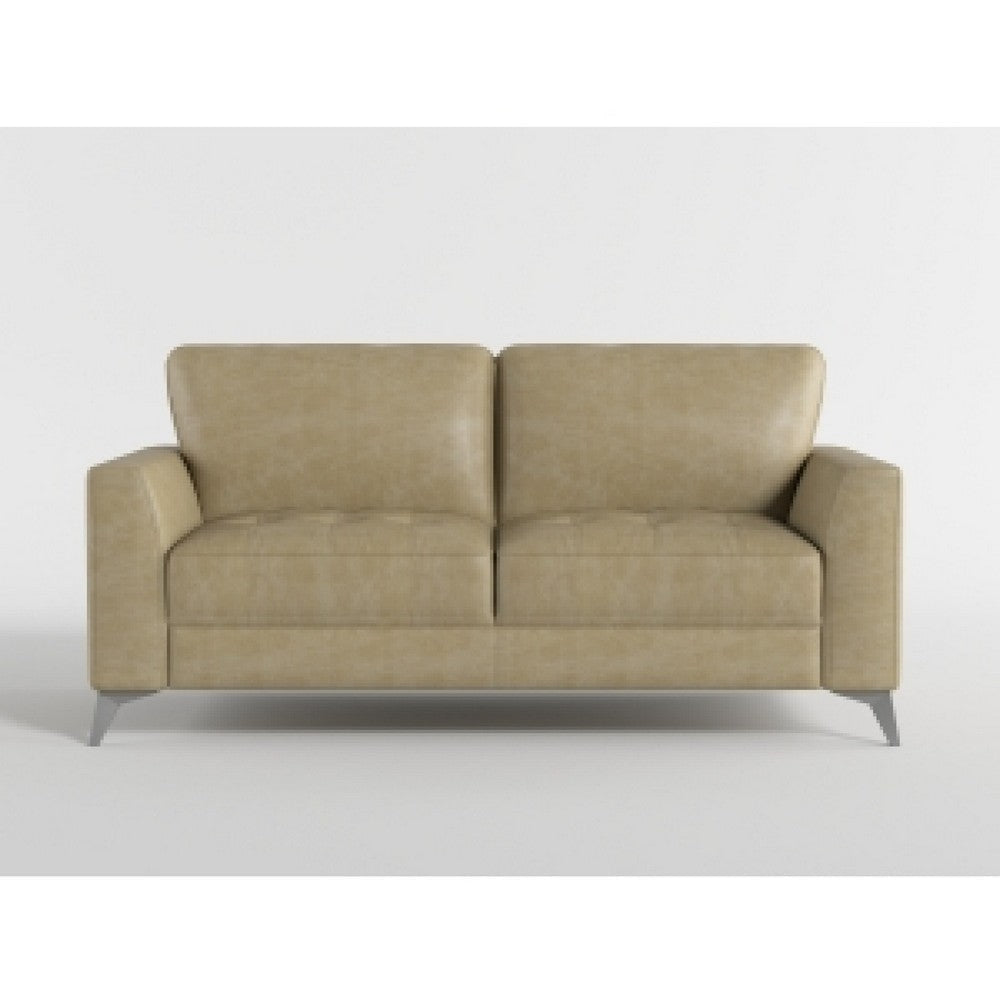 Casie Sofa | Sand Brown Microfiber Foam | Chrome Legs 77’’ BM338597