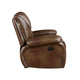 Licot Manual Glider Recliner Chair | Glossy Brown Top Grain Leather BM338598
