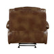 Licot Manual Glider Recliner Chair | Glossy Brown Top Grain Leather BM338598