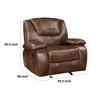 Licot Manual Glider Recliner Chair | Glossy Brown Top Grain Leather BM338598