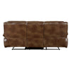 Licot Manual Double Recliner Sofa | Glossy Brown Leather | 87’’ BM338600