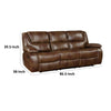 Licot Manual Double Recliner Sofa | Glossy Brown Leather | 87’’ BM338600