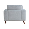 Ricca Armchair | Blue Gray Chenille | Foam | Angled Brown Wood Legs BM338604