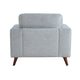 Ricca Armchair | Blue Gray Chenille | Foam | Angled Brown Wood Legs BM338604