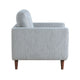 Ricca Armchair | Blue Gray Chenille | Foam | Angled Brown Wood Legs BM338604