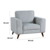 Ricca Armchair | Blue Gray Chenille | Foam | Angled Brown Wood Legs BM338604