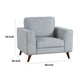 Ricca Armchair | Blue Gray Chenille | Foam | Angled Brown Wood Legs BM338604