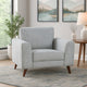 Ricca Armchair | Blue Gray Chenille | Foam | Angled Brown Wood Legs BM338604